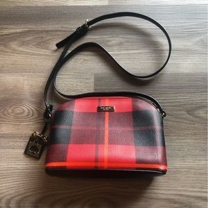 Kate Spade Plaid Hanna Brightwater Drive Crossbody with Charm